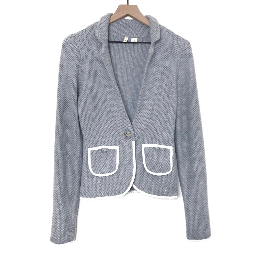 ANTHRO MOTH Blakely Wool Blend Knit Blazer XS
